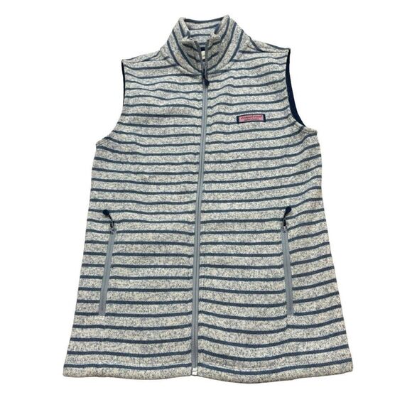 Ladies Vineyard Vines Blue and Heather White Knit Vest‎ Size XXS - Picture 2 of 12